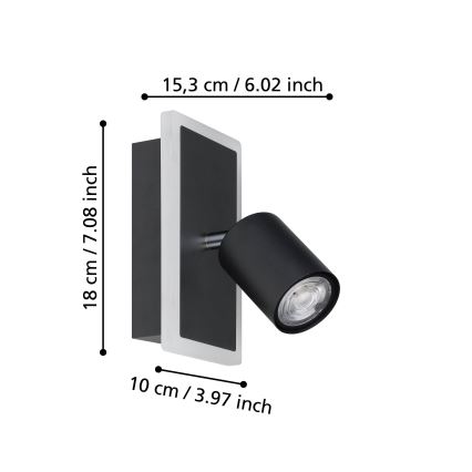 Eglo - LED zidno reflektorsko svetlo LED/7W/230V crno