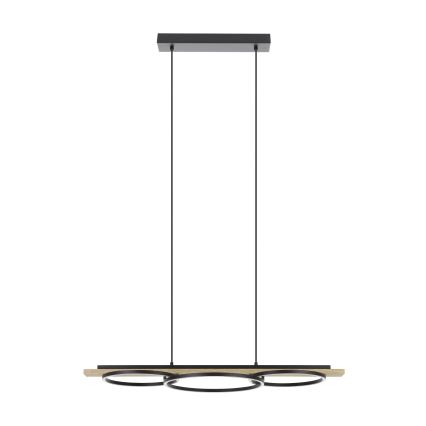 Eglo - LED prigušiva luster na sajli 2xLED/12,5W/230V+LED/15,5W 3000K bež/crna
