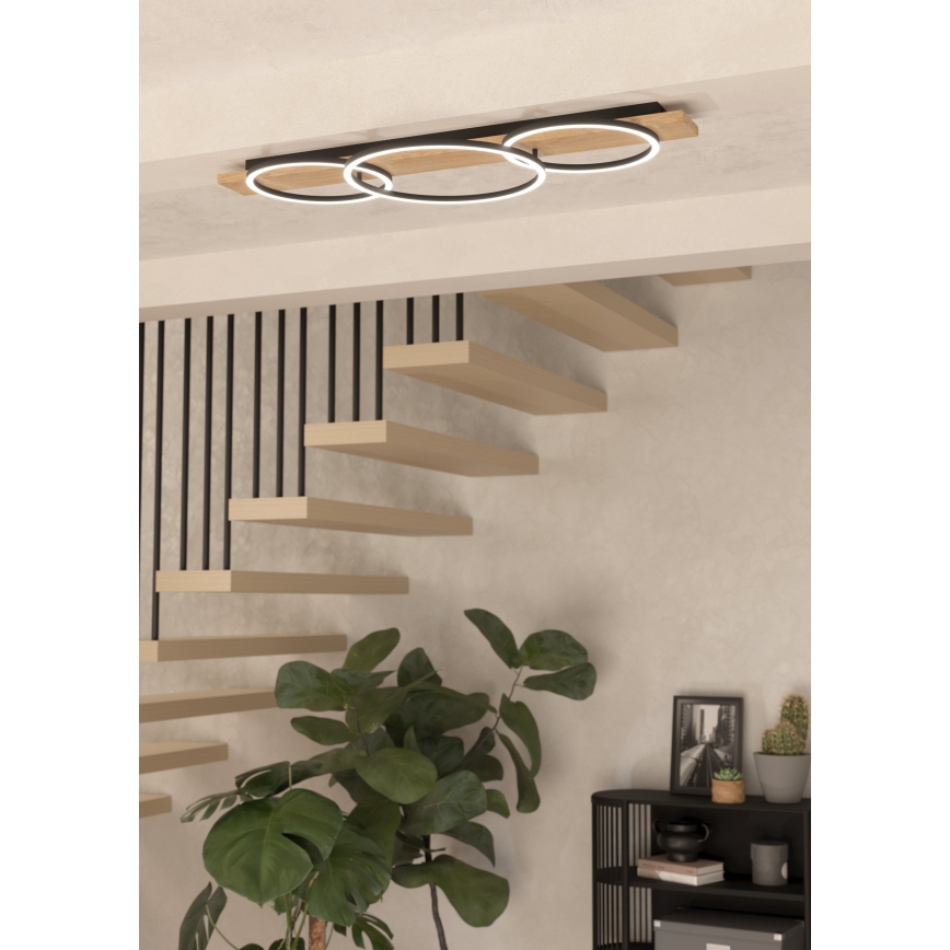 Eglo - LED stropno svetlo 3xLED/12W/230V 3000K bež/crna