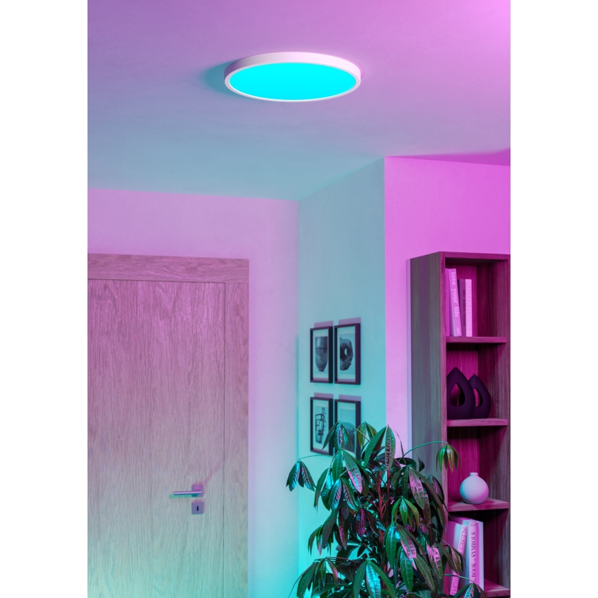 Eglo - LED RGBW prigušiva kupatilska plafonska svetiljka LED/17,5W/230V 2700-6500K prečnik 39,9 cm IP44 bela