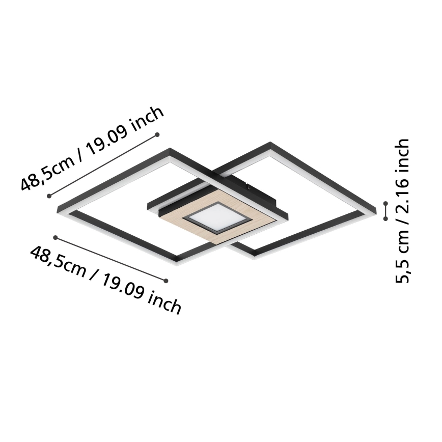 Eglo - LED prigušiva stropna svetiljka 2xLED/17W/230V +LED/4,2W 2700-6500K + daljinski upravljač