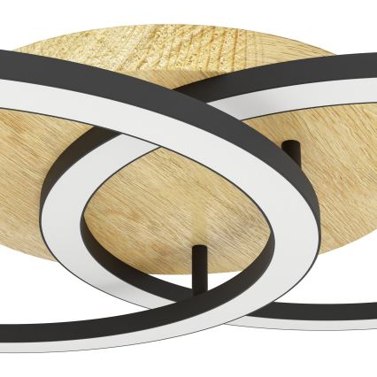 Eglo - LED prigušiva plafonska svetiljka 2xLED/16W/230V 2700-6500K bež/crna ZigBee