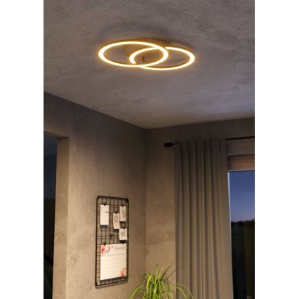 Eglo - LED prigušiva plafonska svetiljka 2xLED/16W/230V 2700-6500K bež/crna ZigBee