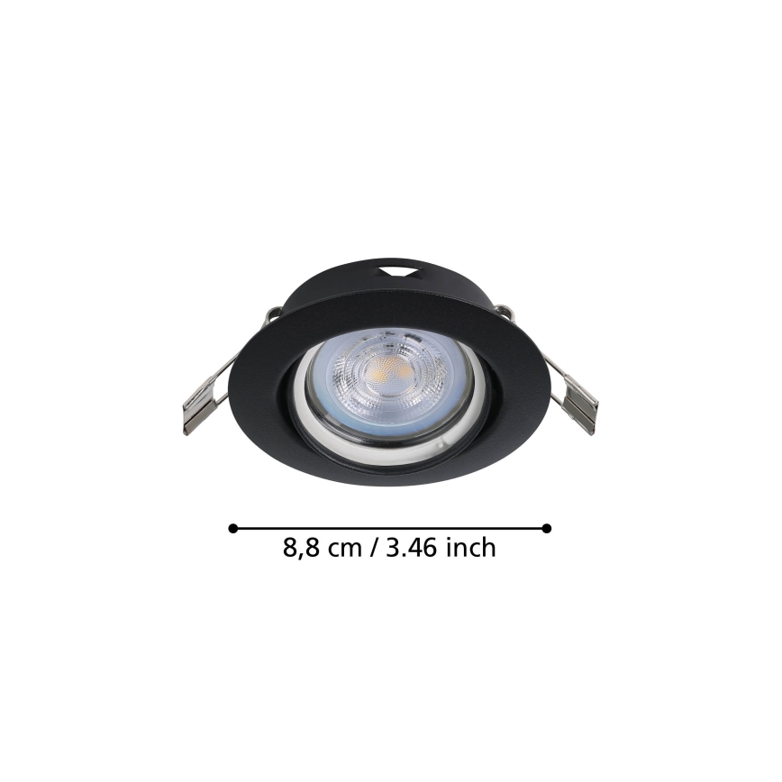 Eglo - KOMPLET 3x LED ugradna svetla 1xGU10/4W/230V crna