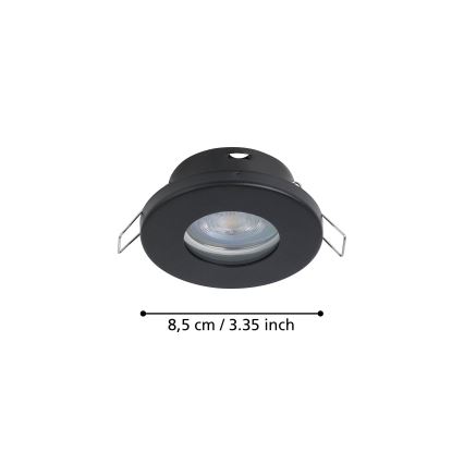 Eglo - SET 3x LED ugradno kupatilsko svetlo 1xGU10/4W/230V IP44 crno