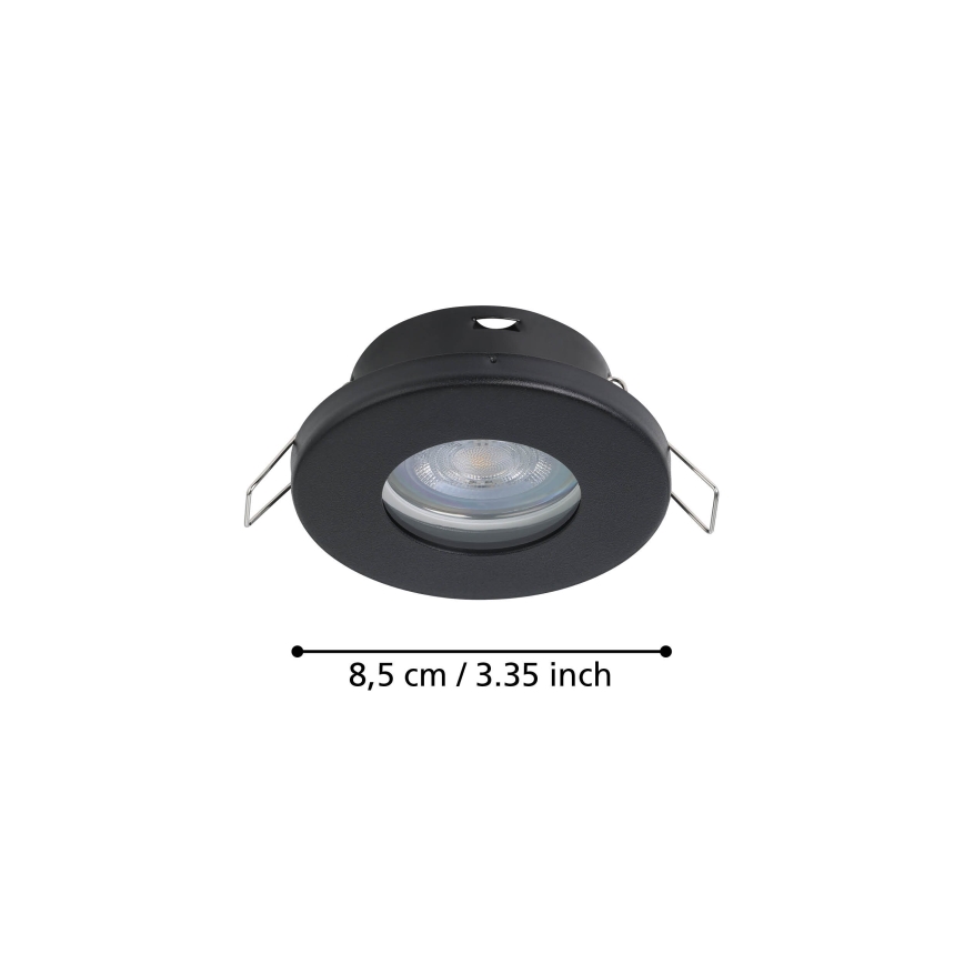 Eglo - SET 3x LED ugradno kupatilsko svetlo 1xGU10/4W/230V IP44 crno