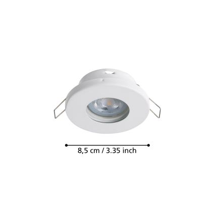 Eglo - Komplet 3x LED kupatilska ugradna plafonska svetla 1x GU10/4W/230V IP44 bela