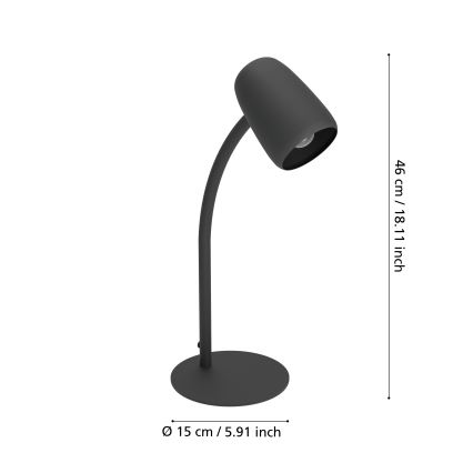 Eglo - Stona lampa 1xE14/18W/230V crna