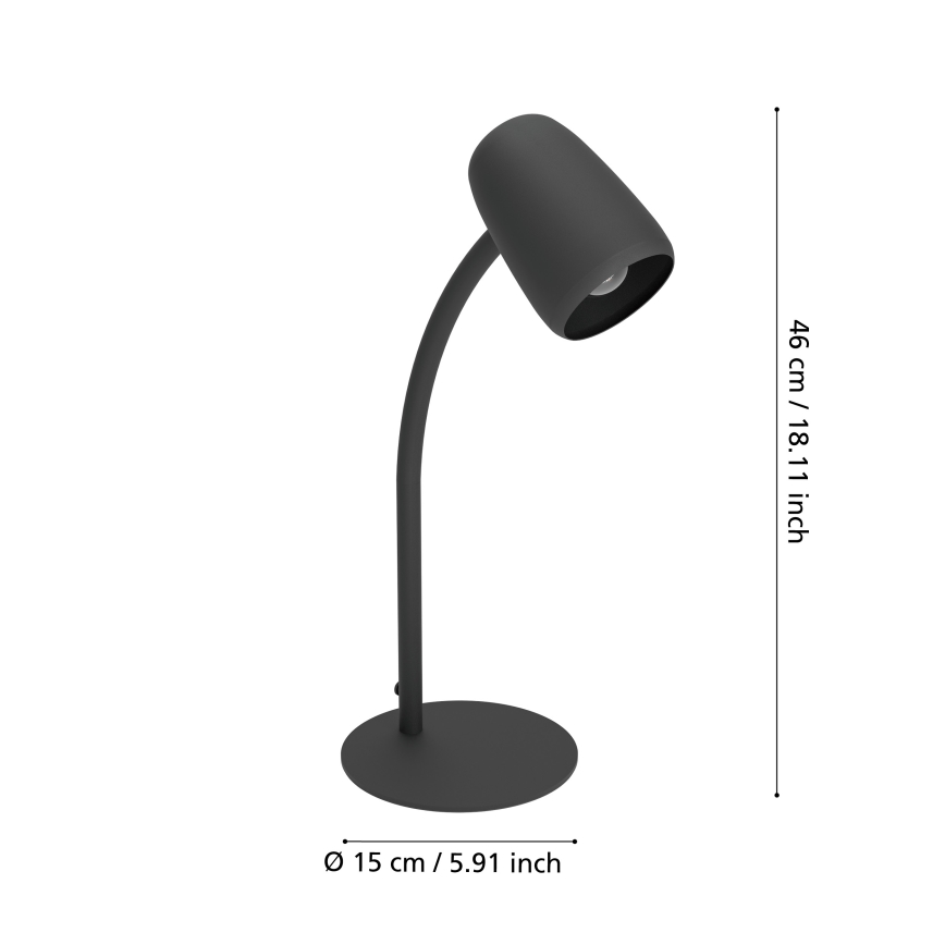 Eglo - Stona lampa 1xE14/18W/230V crna