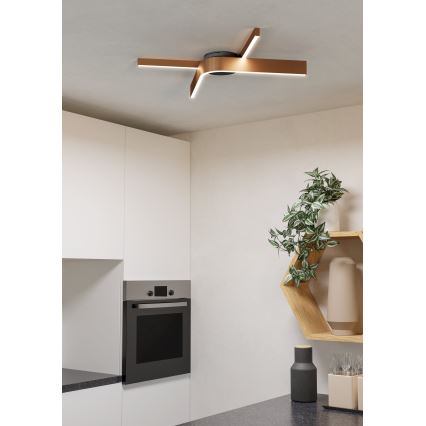 Eglo - LED RGBW prigušiva stropna svetiljka 2xLED/18W/230V 2700-6500K bakarna/crna