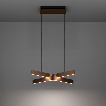 Eglo - LED RGBW prigušiva luster na sajli 2xLED/18W/230V bakarna/crna