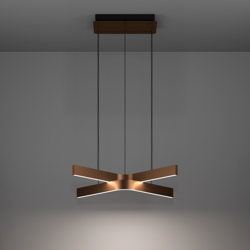 Eglo - LED RGBW prigušiva luster na sajli 2xLED/18W/230V bakarna/crna