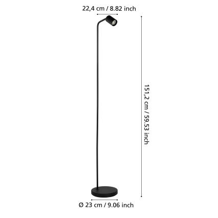 Eglo - Podna lampa 1xGU10/5W/230V crna