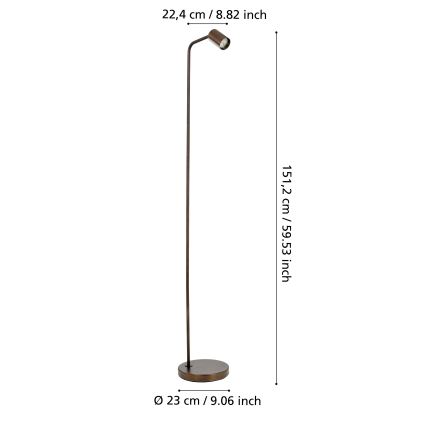 Eglo - Podna lampa 1xGU10/5W/230V bronzana