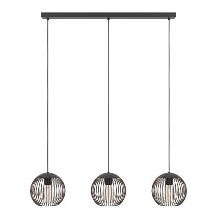 Eglo - Luster na lanku 3xE27/60W/230V crna