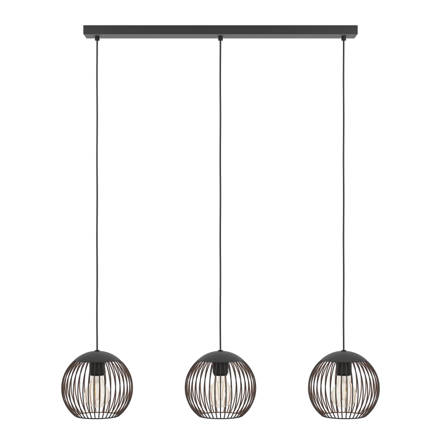 Eglo - Luster na lanku 3xE27/60W/230V crna