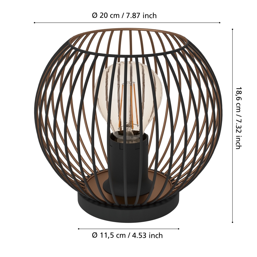 Eglo - Stona lampa 1xE27/60W/230V crna