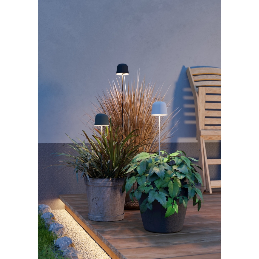 Eglo - LED prigušiva spoljna dodirna punjiva stona lampa LED/1,8W/5V 2500/3000/4000K 2500 mAh IP54 siva