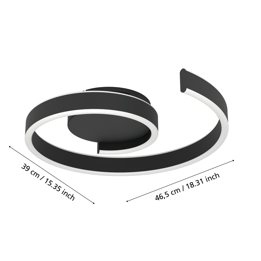 Eglo - LED RGBW Prigušiva stropna svetiljka LED/37W/230V 3000-6500K crna