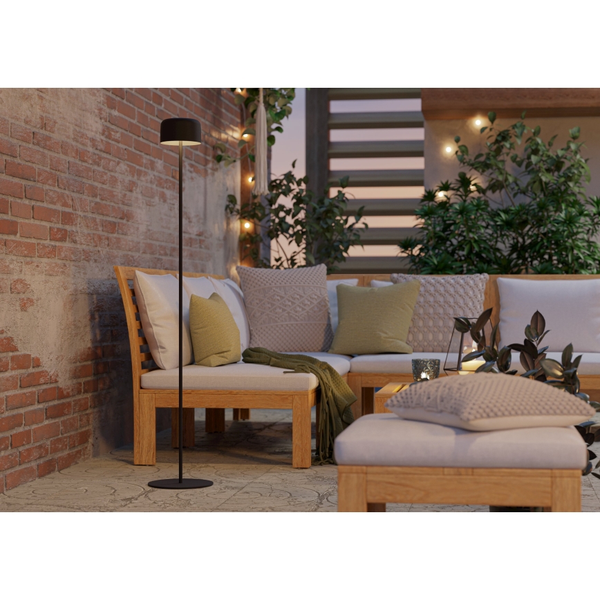 Eglo - LED solarna punjiva dodirna podna lampa LED/2,8W/3,7V 1800 mAh IP44 crna