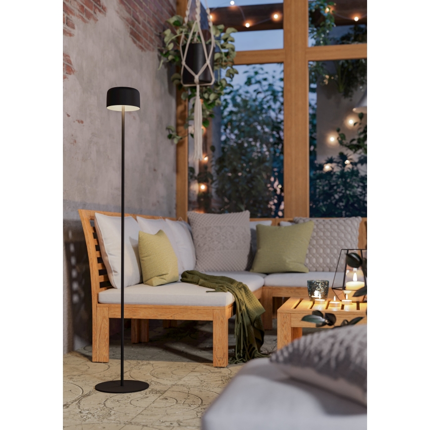 Eglo - LED solarna punjiva dodirna podna lampa LED/2,8W/3,7V 1800 mAh IP44 crna