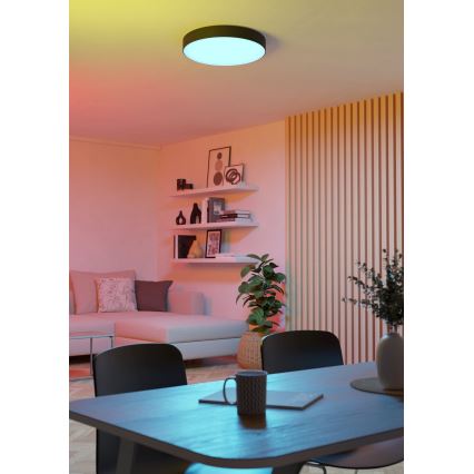 Eglo - LED RGBW prigušiva stropna svetiljka LED/15W/230V 2700-6500K prečnik 39 cm crna