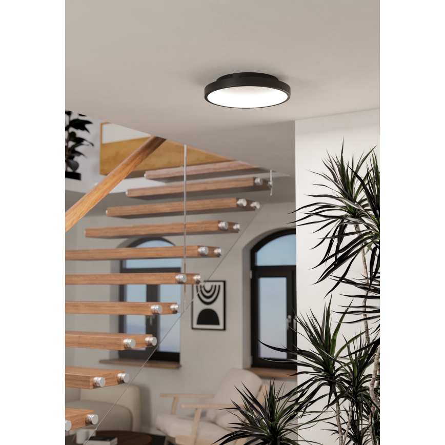 Eglo - LED RGBW prigušiva plafonska svetiljka LED/19,6W/230V 2700-6500K prečnik 35 cm crna