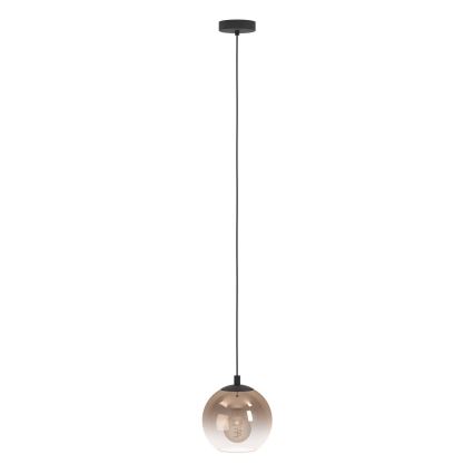 Eglo - Luster na sajli 1xE27/60W/230V crna/bež/zadimljena