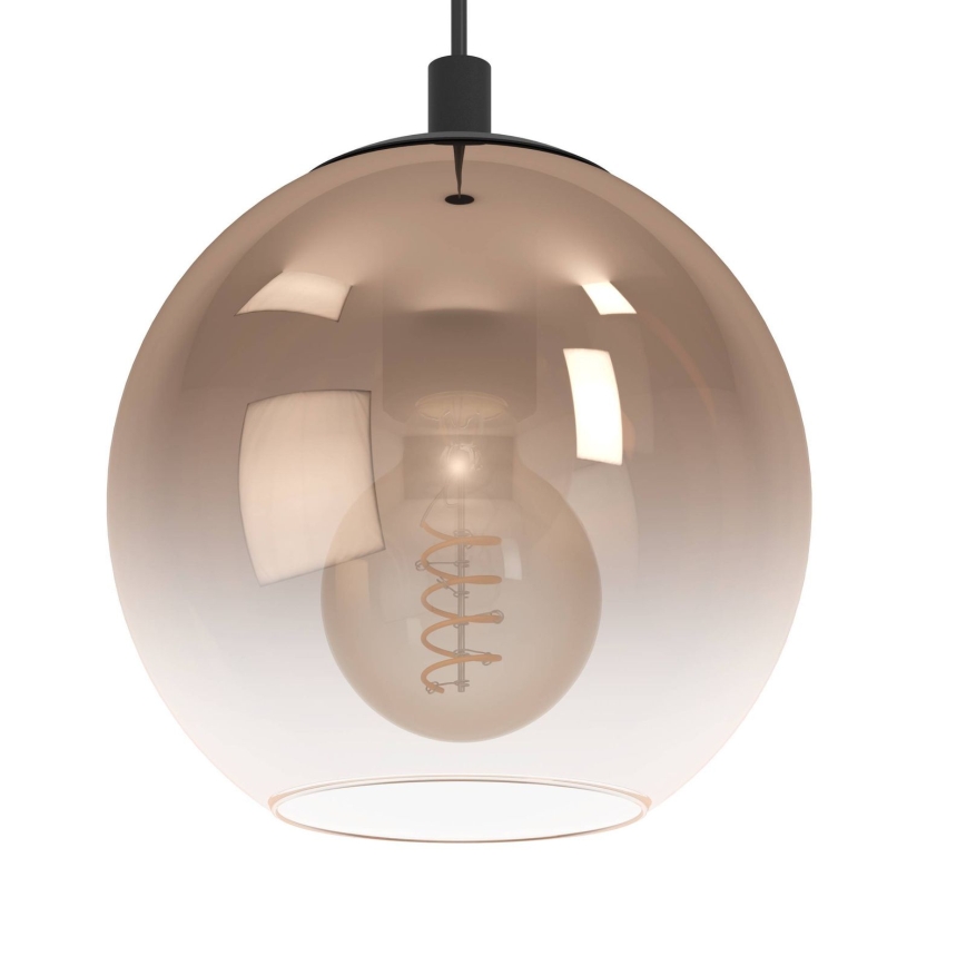 Eglo - Luster na sajli 3xE27/60W/230V crna/bež/zadimljena