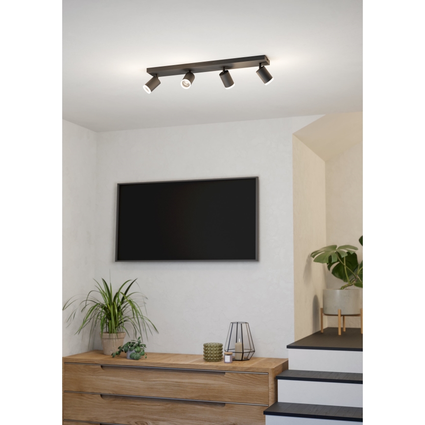 Eglo - LED RGBW prigušiva spot svetiljka 4xLED/3,7W/230V 2700-6500K crna