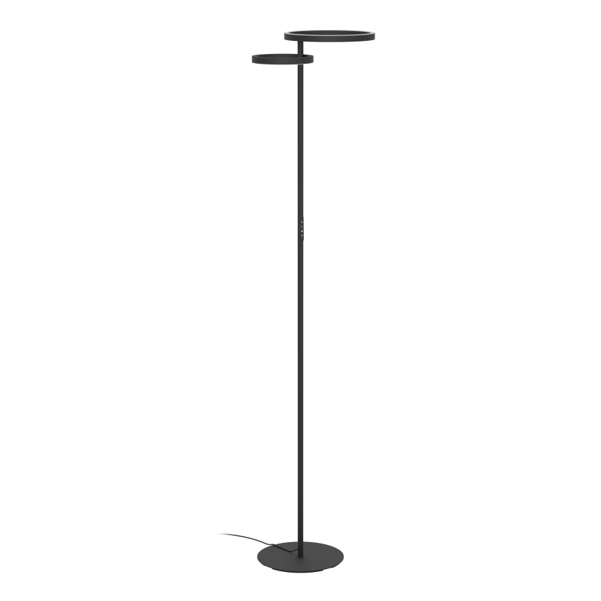 Eglo - LED prigušiva podna lampa LED/16W/230V + LED/12W crna