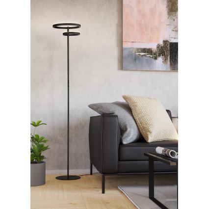 Eglo - LED prigušiva podna lampa LED/16W/230V + LED/12W crna