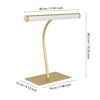 Eglo - LED stona lampa sa dodirnim prigušiva, LED/5W/230V 2700/4000/6500K, zlatna
