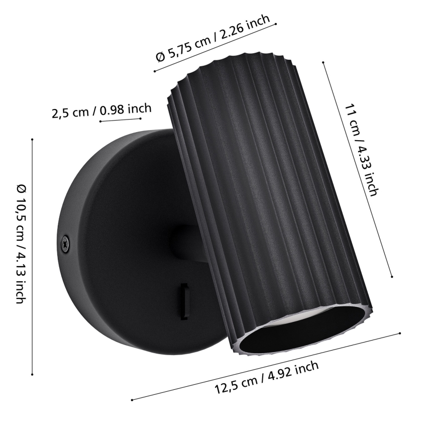 Eglo - Zidno reflektorsko svetlo 1xGU10/5W/230V crno