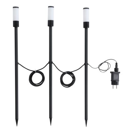 Eglo - Komplet od 3 LED RGB spoljašnje lampe, LED/1W/230V, IP44, crne, sa daljinskim upravljačem