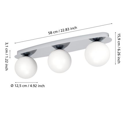 Eglo - LED plafonsko svetlo za kupatilo 3xG9/4,2W/230V IP44 sjajni hrom