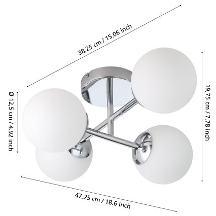 Eglo - LED plafonski luster za kupatilo 4xG9/4,2W/230V IP44 sjajni hrom