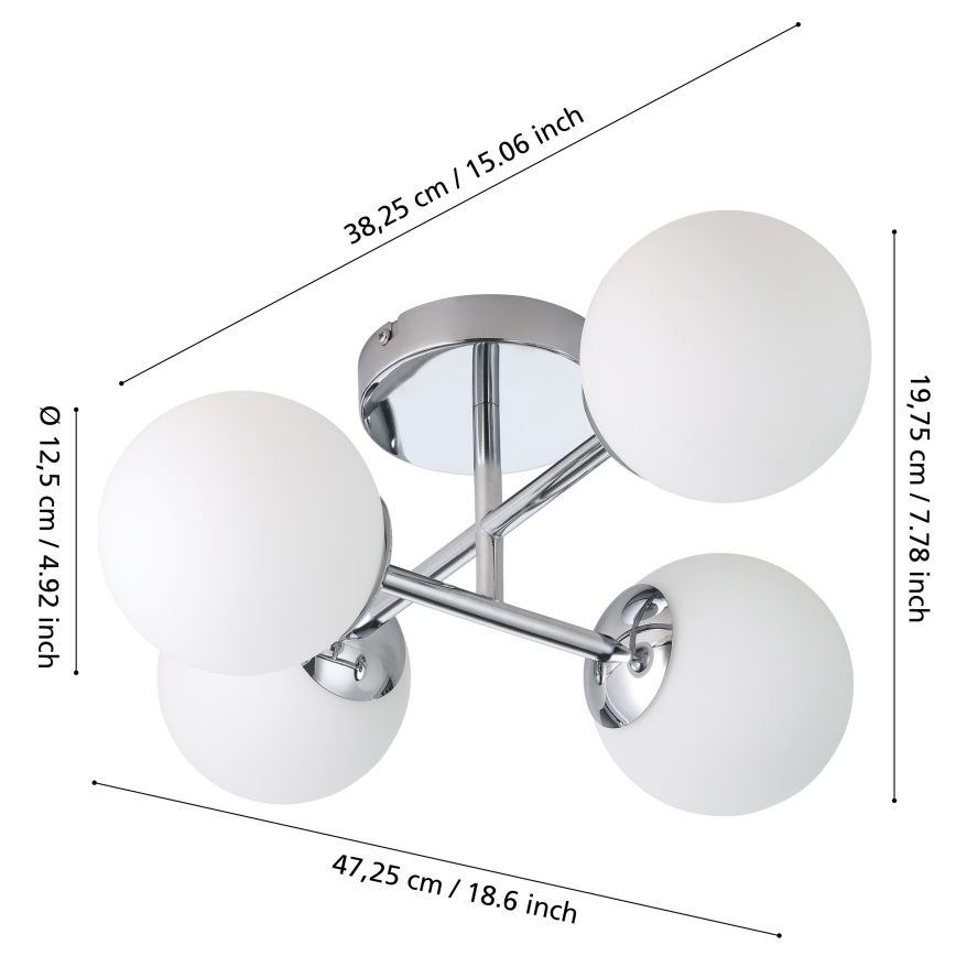 Eglo - LED plafonski luster za kupatilo 4xG9/4,2W/230V IP44 sjajni hrom