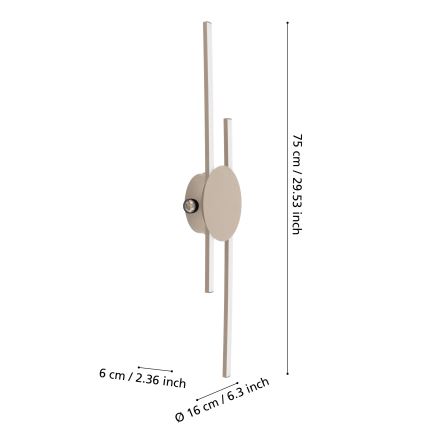Eglo - LED zidna svetiljka LED/20W/230V + LED/0,91W bež