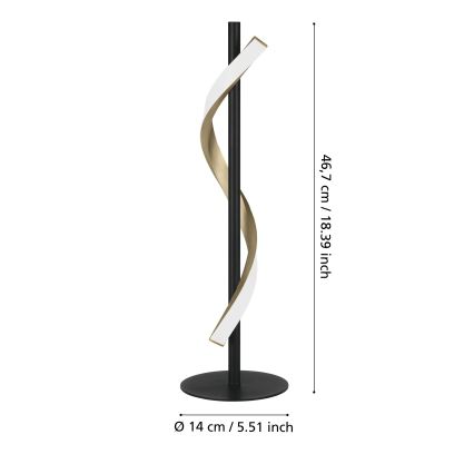 Eglo - LED prigušiva stona lampa LED/8,8W/230V 2700/4000/6500K crna/zlatna
