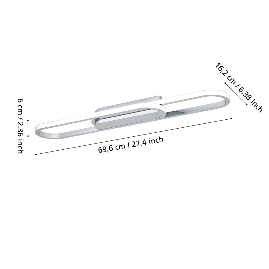 Eglo - LED plafonska svetiljka LED/20W/230V 2700/4000/6500K sjajni hrom