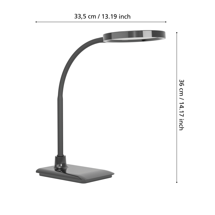 Eglo - LED prigušiva fleksibilna stona lampa LED/5,5W/230V 2700/4000/6500K crna