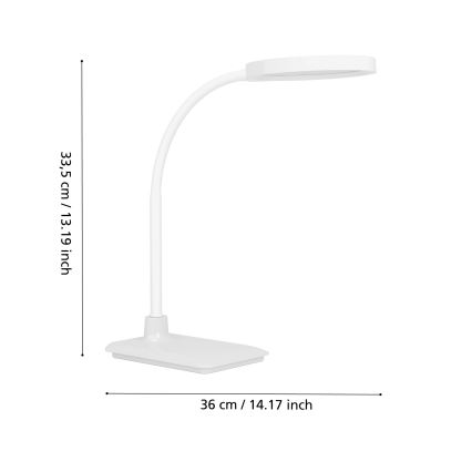 Eglo - LED prigušiva fleksibilna stona lampa LED/5,5W/230V 2700/4000/6500K bela
