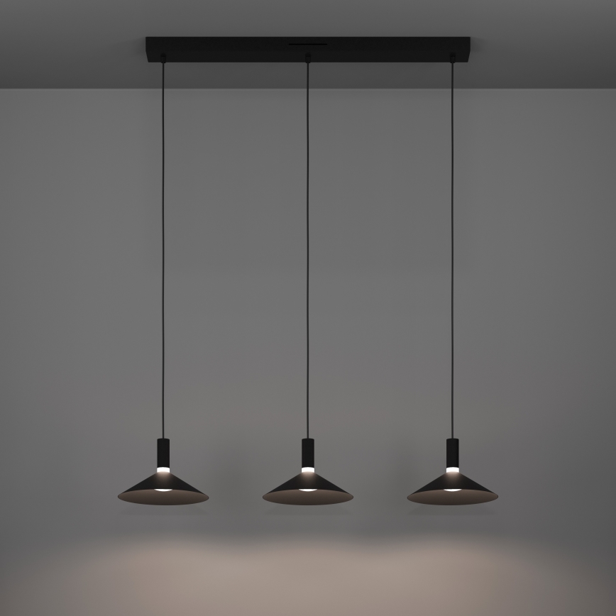 Eglo - LED RGBW prigušiva luster na sajli 3xLED/7,5W/230V 2700-6500K crna