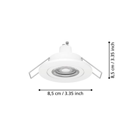 Eglo - LED ugradno spot svetlo za kupatilo 1xGU10/4,5W/230V IP44 belo