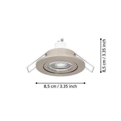 Eglo - LED kupatilsko ugradno spot svetlo 1xGU10/4,5W/230V IP44 mat hrom