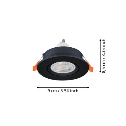 Eglo - LED ugradno spot svetlo 1xGU10/4,5W/230V crno