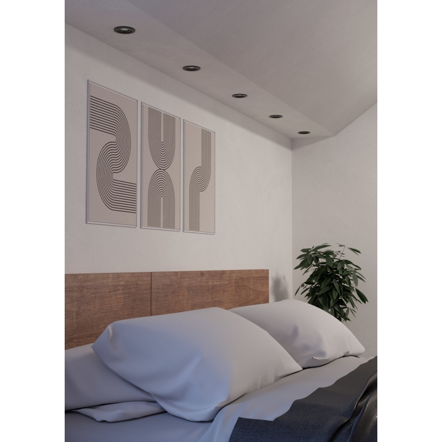 Eglo - KOMPLET 3x LED ugradnih stropnih spot svetiljki 1xGU10/4,5W/230V crne