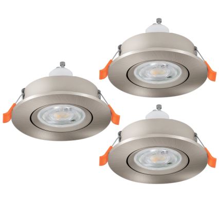 Eglo - Komplet 3x LED ugradnih spot svetala 1xGU10/4,5W/230V mat hrom