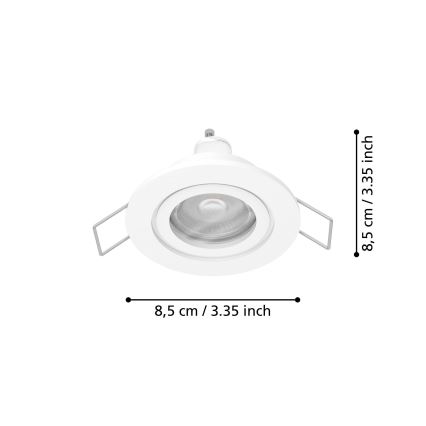 Eglo - LED ugradno kupatilsko spot svetlo 1xGU10/4,5W/230V IP44 bela